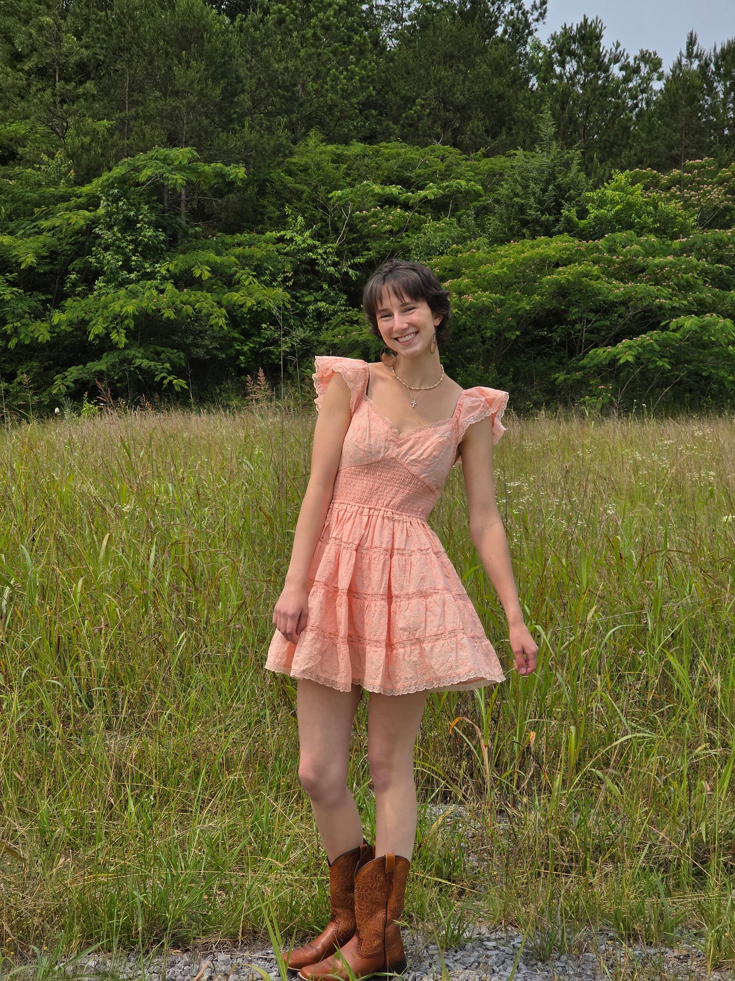 Coral Cloud Mini Dress