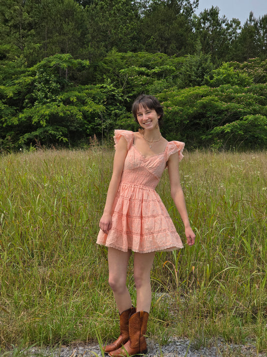 Coral Cloud Mini Dress