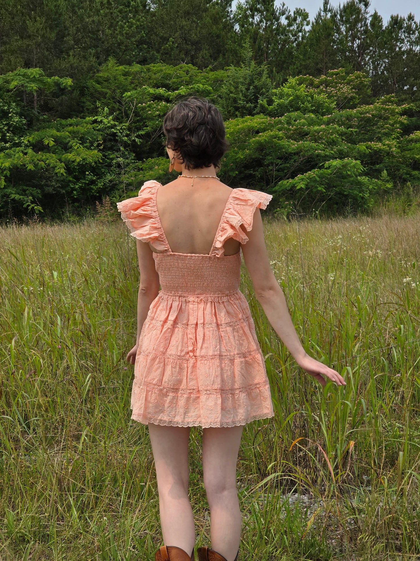 Coral Cloud Mini Dress