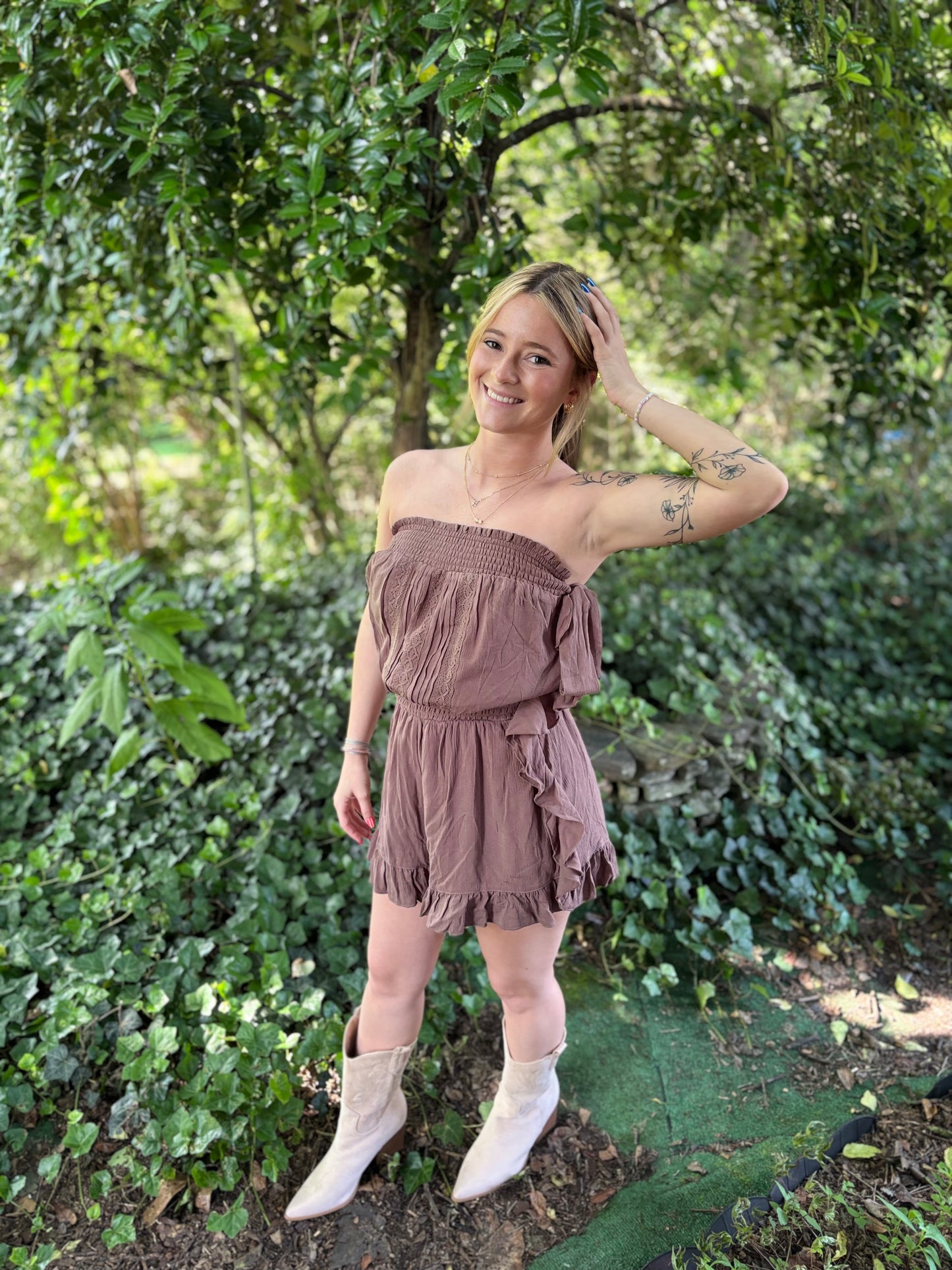 Sweet Magnolia Strapless Romper