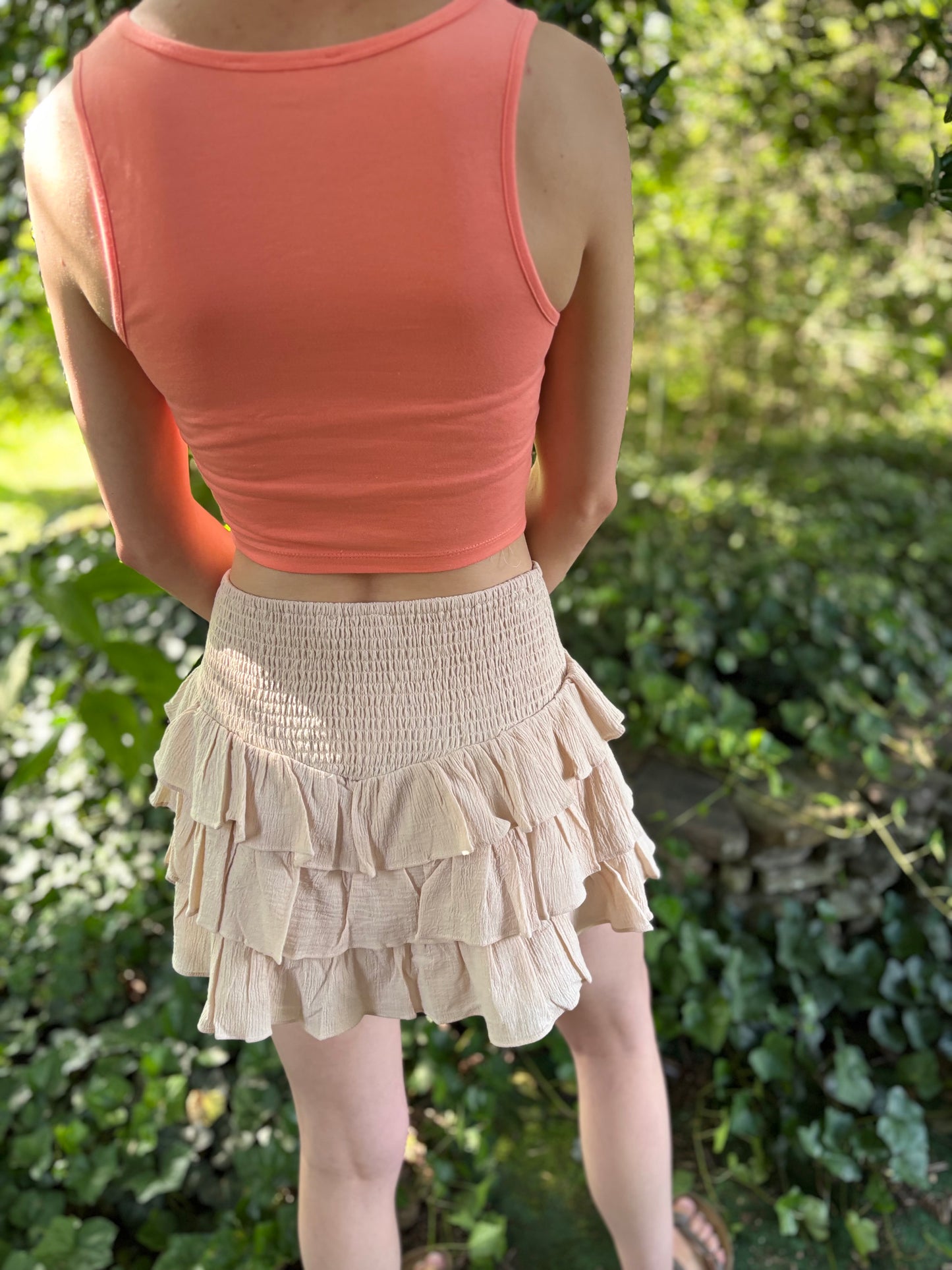 Peachy Keen Ruffle Skort