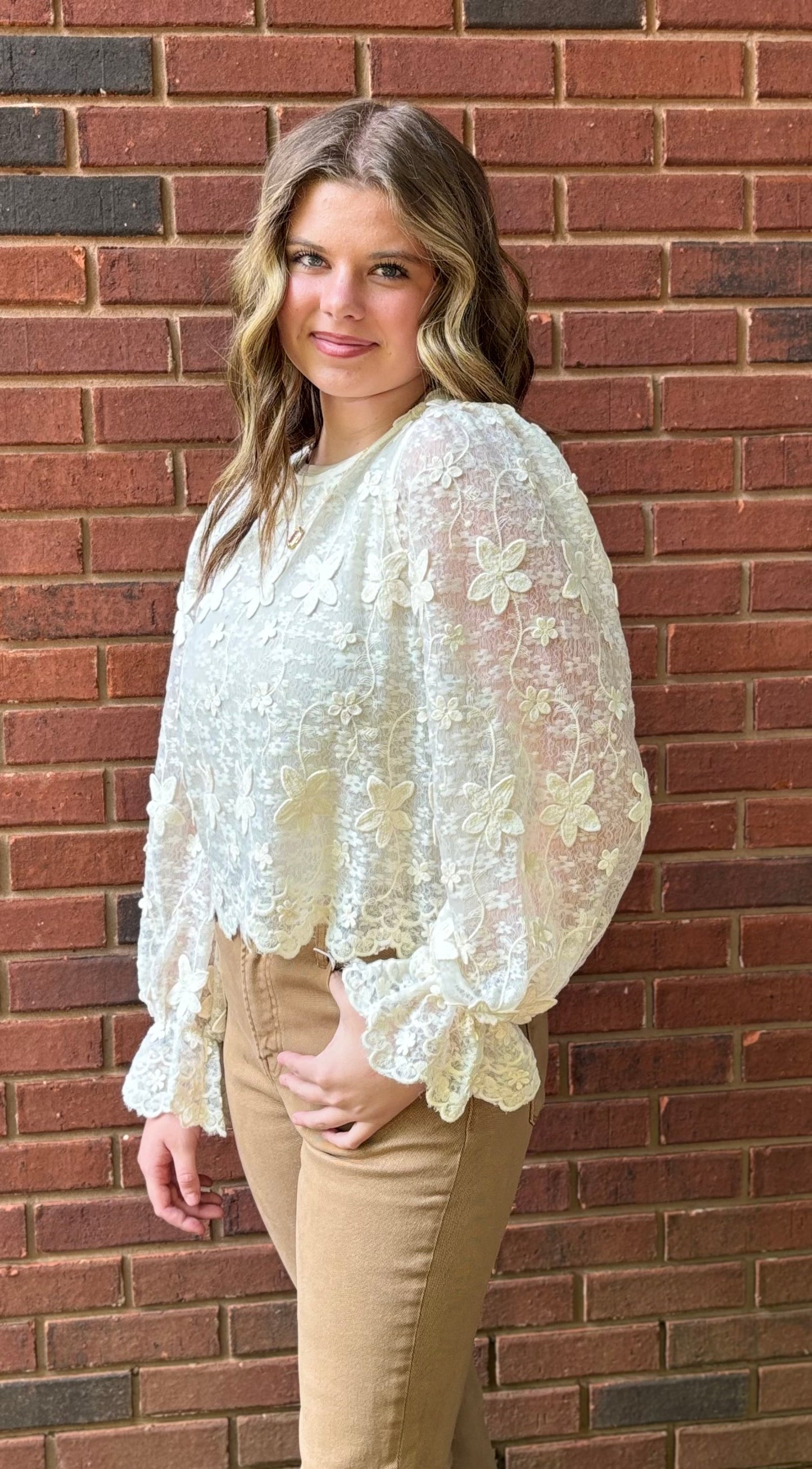 Petal Dreams Lace Blouse
