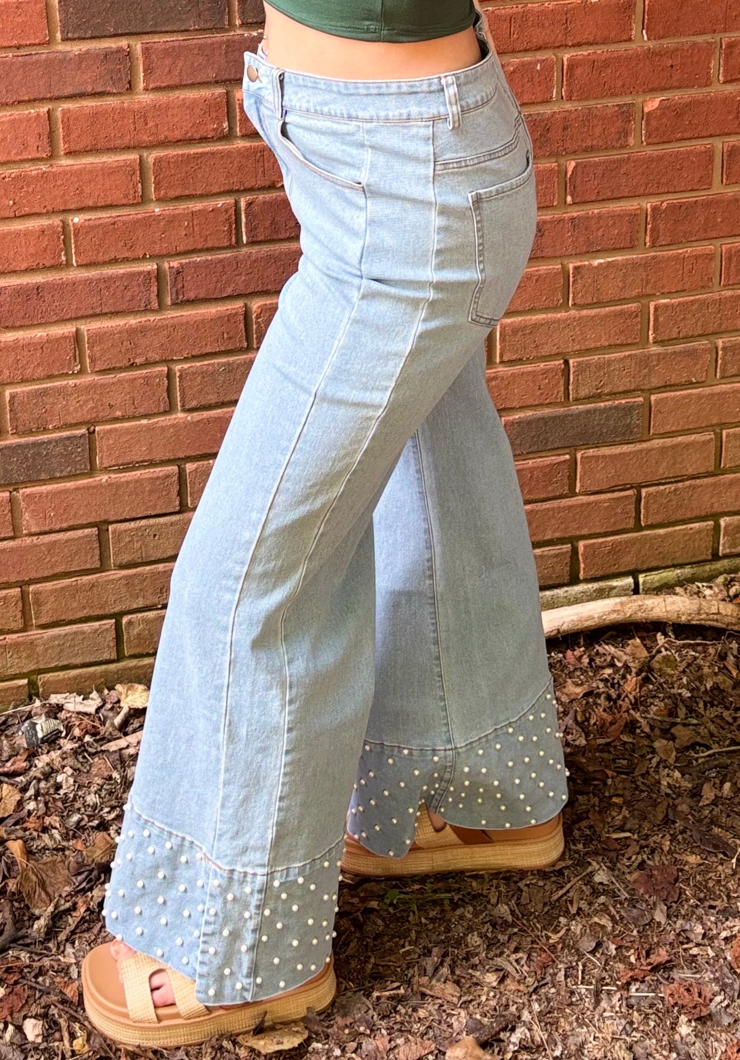 Pearl Wave Denim Flares