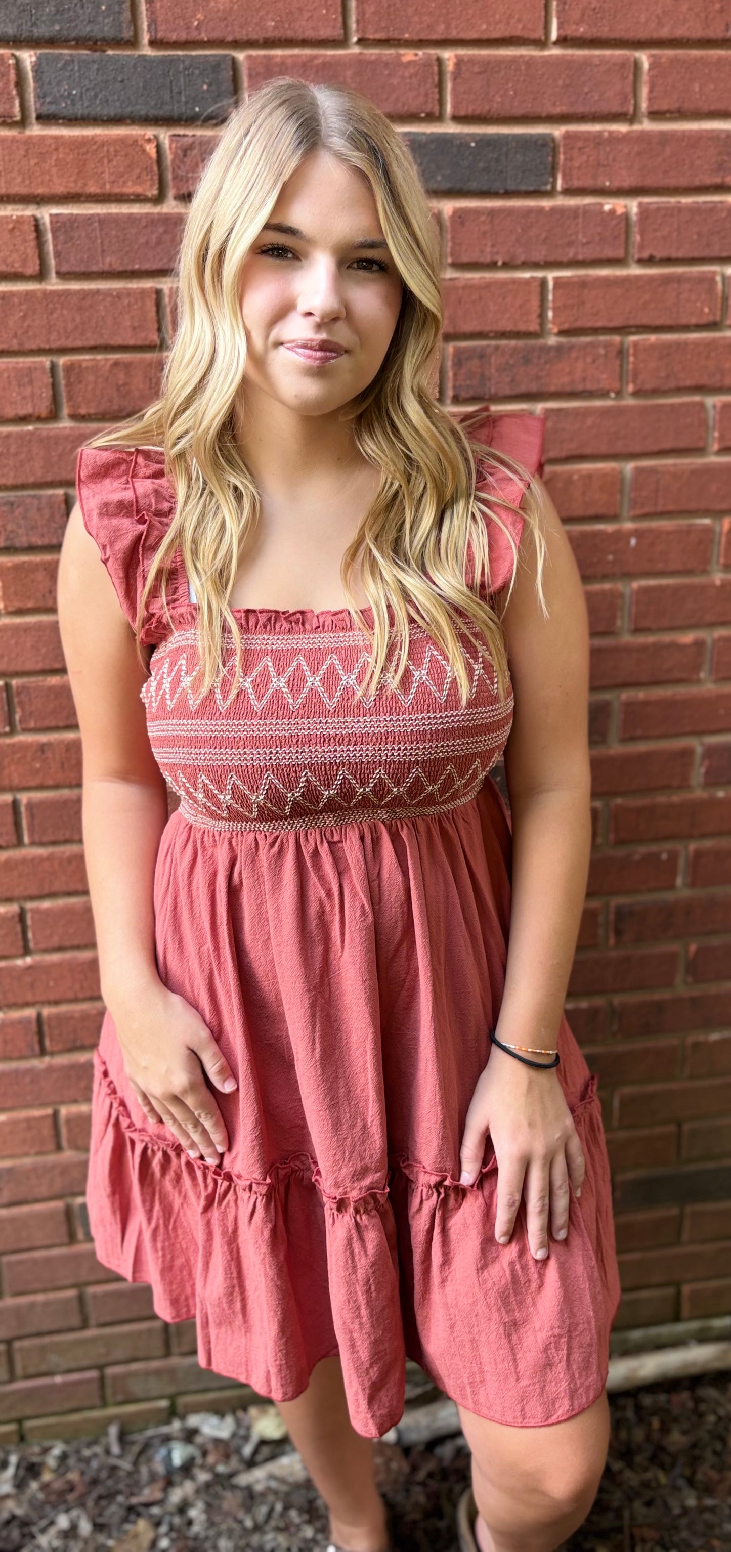 Canyon Rose Smocked Dress