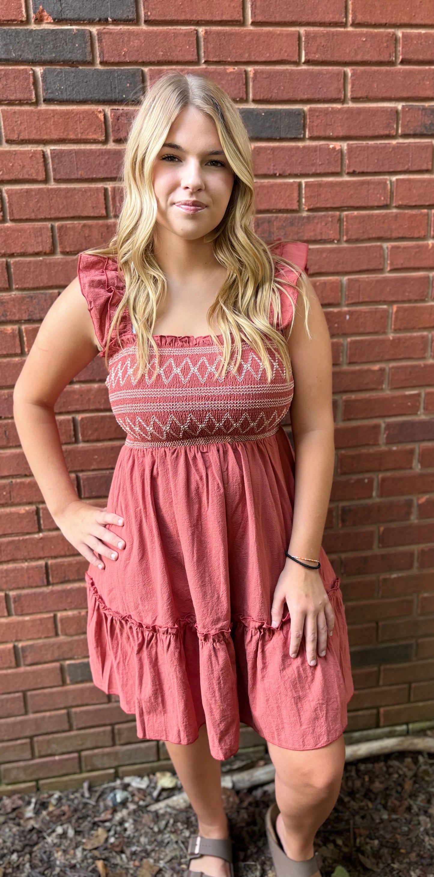 Canyon Rose Smocked Dress