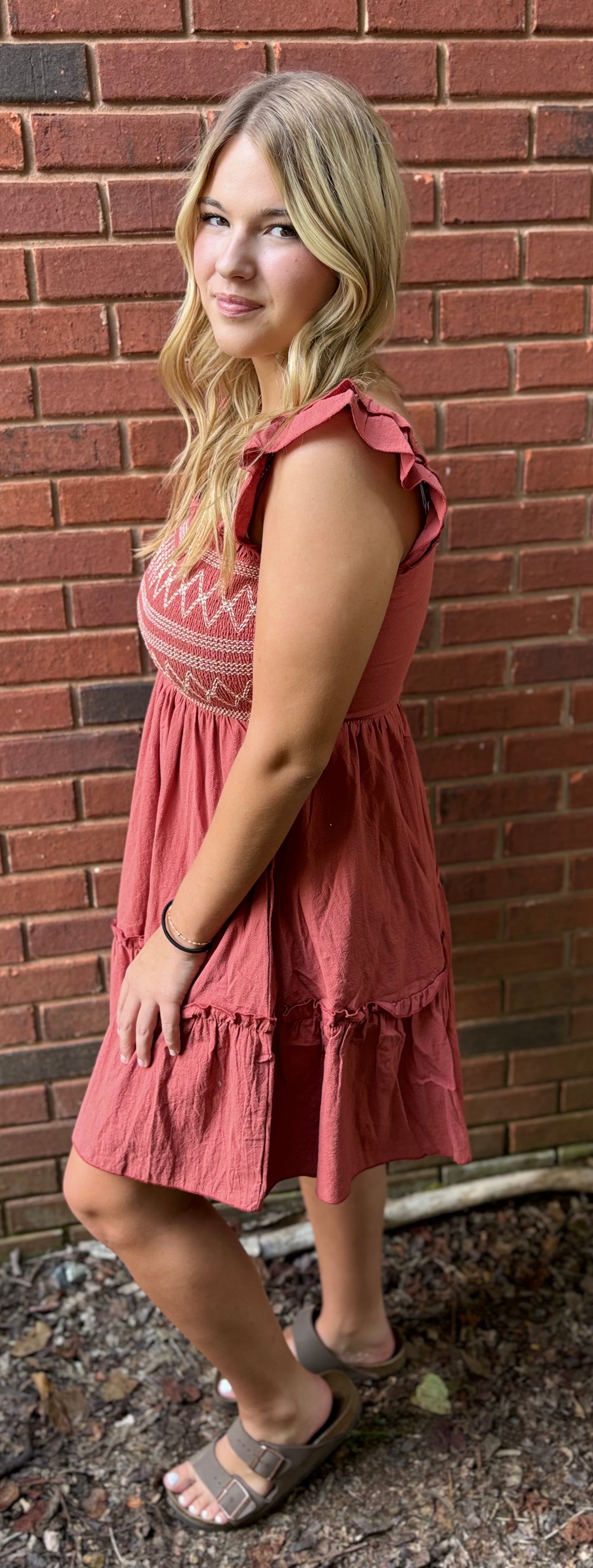 Canyon Rose Smocked Dress