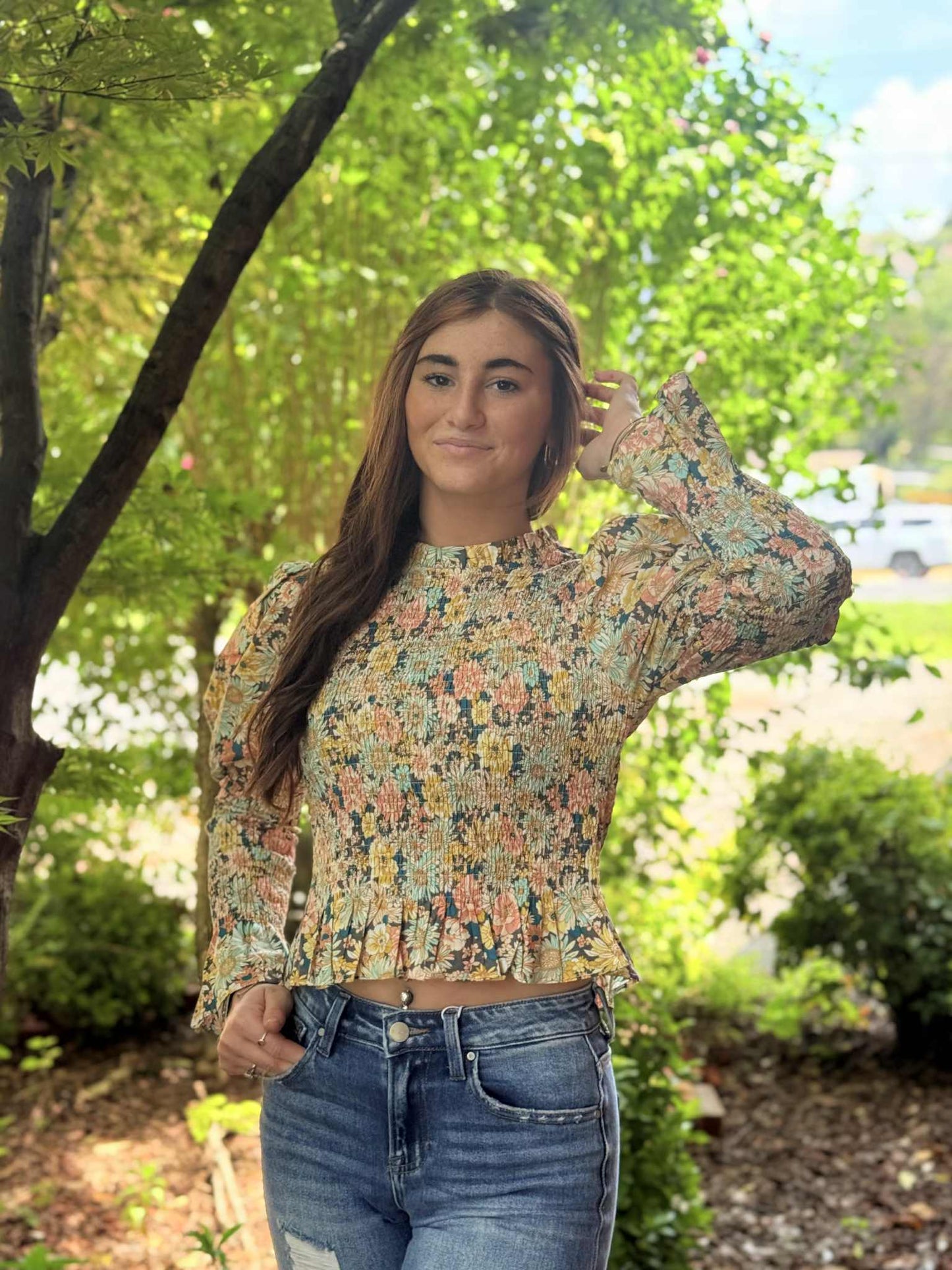 Meadow Bloom Smocked Top