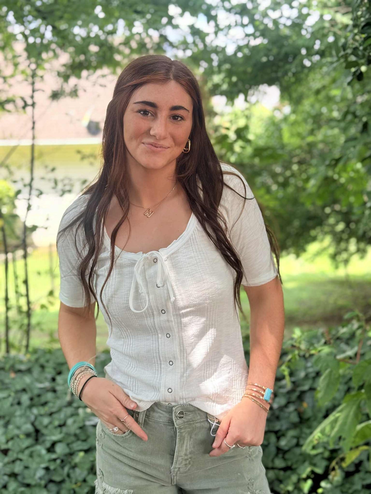 Sweet Magnolia Button Top